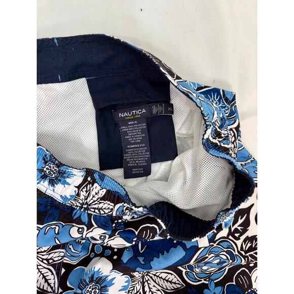 men's XL Nautica blue print bathing suit, lined with pockets - Picture 3 of 4